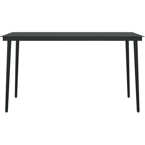  5-dijelni vrtni blagovaonski set od PVC ratana crni Slike