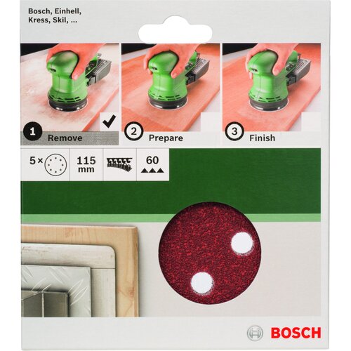 Bosch 5-delni set brusnih listova za ekscentar brusilice 2609256A16 Slike