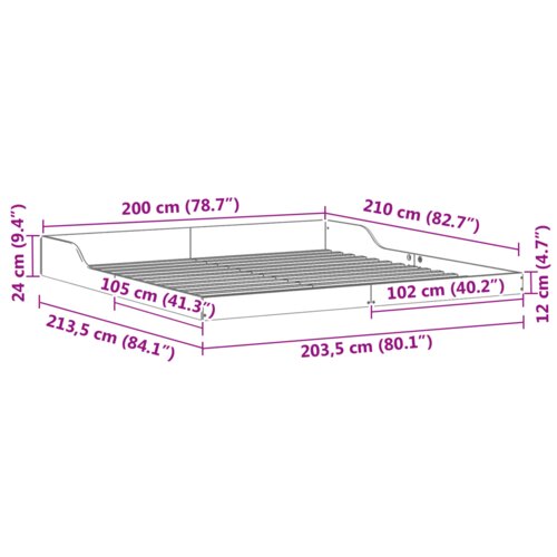  Krevetna konstrukcija Vo&amp;scaron;tano smeđa 200 x 210 cm Slike