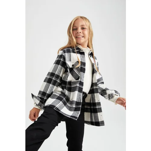 Defacto Girl's Flannel Long Sleeve Shirt