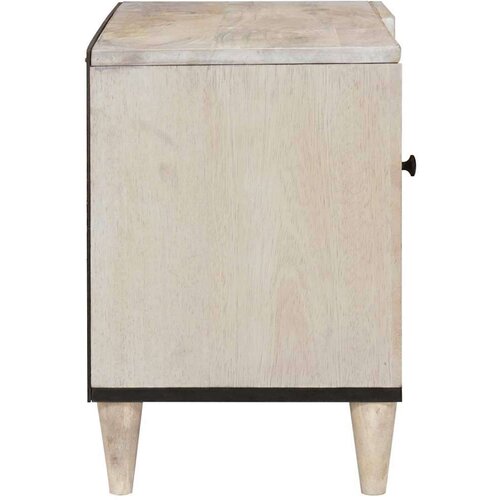VidaXL tv ormar s policom bijelo 80 x 33 x 46 cm masivno drvo manga Slike