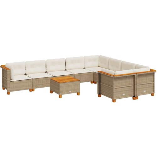 Maison Chic Seti vrtnega pohištva - Vrtna garnitura - Vrtni pohištvo set 10-delna z blazinami bež poli ratan, (21819430) Cene