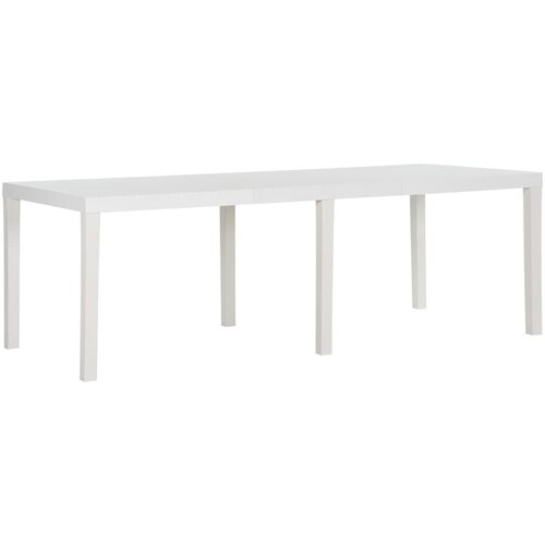 vidaXL Vrtna miza 220x90x72 cm PP bela Cene