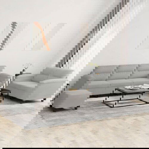 vidaXL 3-dijelni set sofa s jastucima svjetlosivi od mikrovlakana Cijene