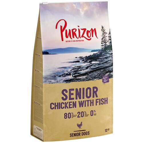 Purizon Senior pi&amp;scaron;čanec in riba - brez žit - Varčno pakiranje: 2 x 12 kg Slike