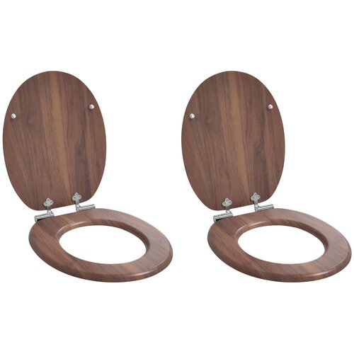  Toaletna sjedala s mekim zatvaranjem 2 pcs Smeđa 44 x 38 cm Cene