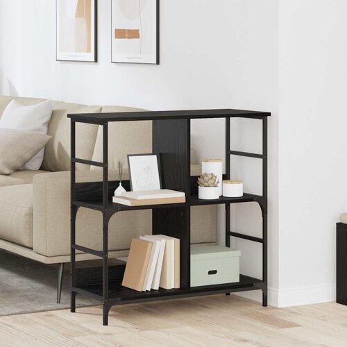 vidaXL Polica Crni hrast 78.5 x 33 x 82 cm Konstruirano drvo Cijene