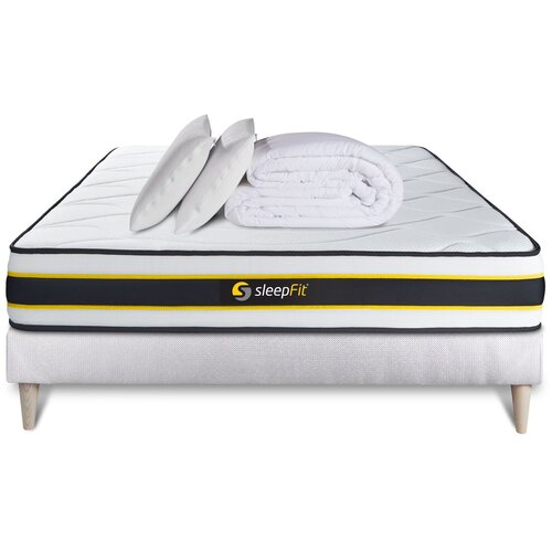 SLEEPFIT Kompletni paket za posteljo - Vzmetnica 140x190 cm + Vzmetni okvir z letvami (komplet) + 2 vzglavnika + Prevleka - Flexy, (21613980) Slike