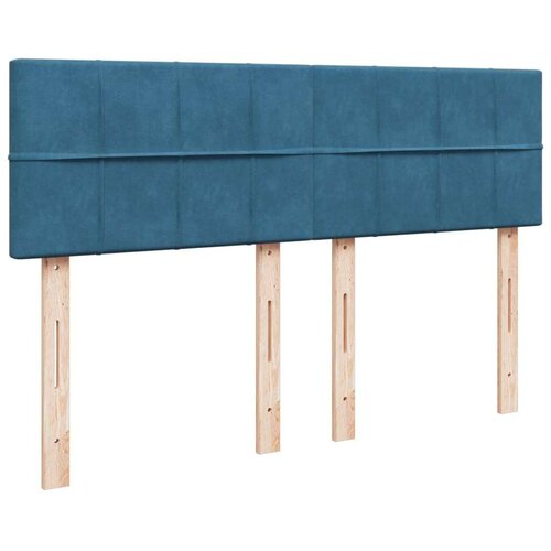 vidaXL Box spring postelja z vzmetnico modra 160x200 cm žamet Cene