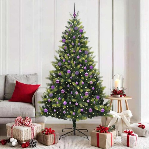 vidaXL Umjetno savitljivo božićno drvce s 300 LED-a Zelena 180 cm Cijene