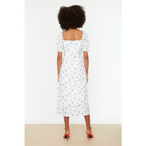 Trendyol White Balloon Sleeve Shirt Dress Cene
