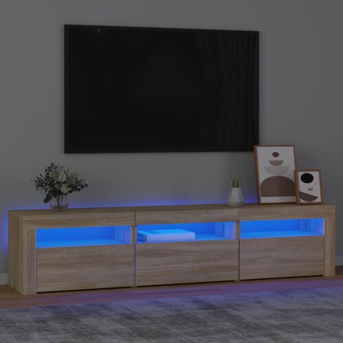 TV ormarić s LED svjetlima boja hrasta sonome 180 x 35 x 40 cm Cene