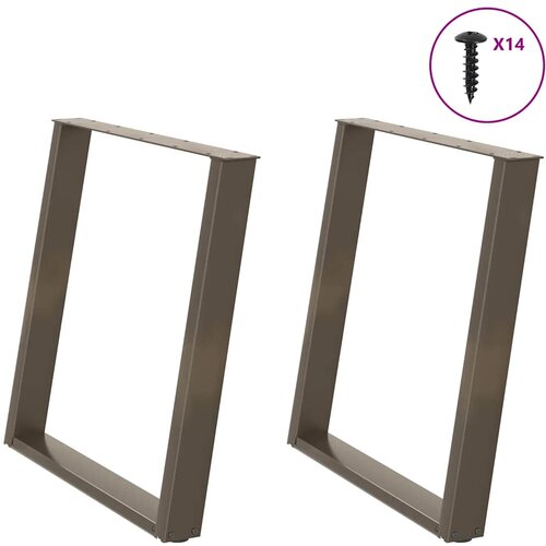vidaXL Noge za blagovaonski stol U-oblik 2 kom Prirodni čelik 80 x (72-73) cm Čelik - Prirodna 80 x (72-73) cm 1 Cijene