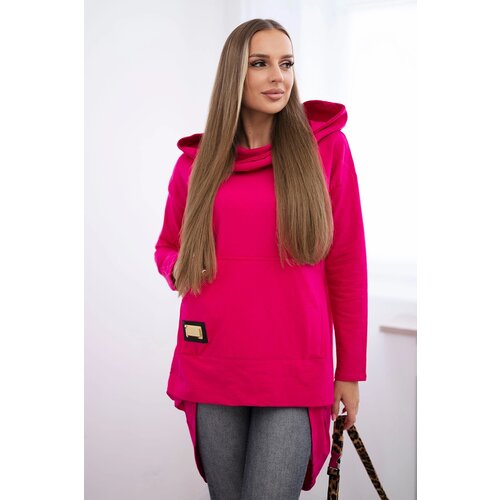 Kesi marka niezdefiniowana Sweatshirt with long back and hood fuchsia Slike