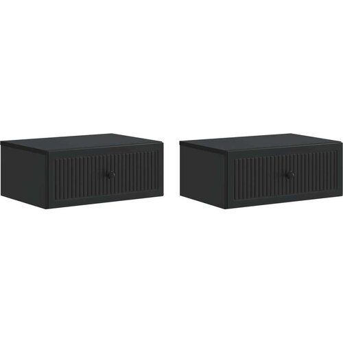  Noćni ormar 2 pcs Crna 49 x 34 5 x 20 cm Konstruirano drvo - Crna 2 Cene