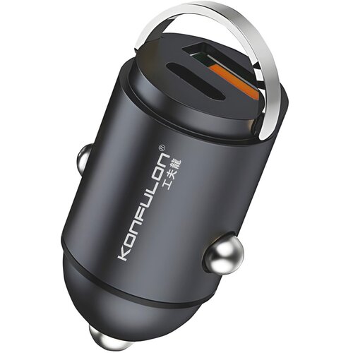  Auto punjač KONFULON C95Q + DC85 QC3.0 20W, PD 20W sa iPhone lightning kablom crni 1m Slike