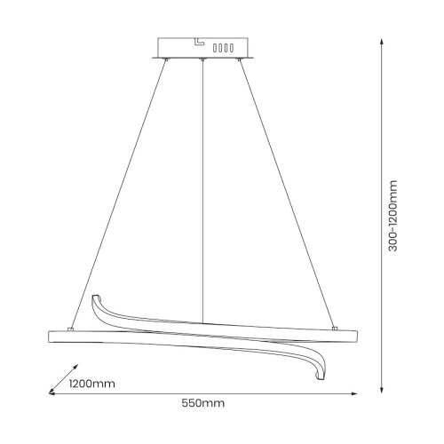  LED luster na sajli LORENZO LED/35W/230V crna Slike