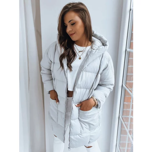 DStreet Light grey women's oversize jacket DAYTON from