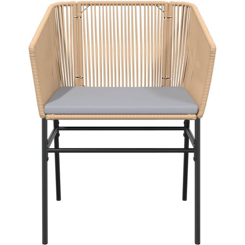  9-dijelni vrtni blagovaonski set s jastucima poliratan i staklo Smeđa 200 x 100 x 74 cm Slike