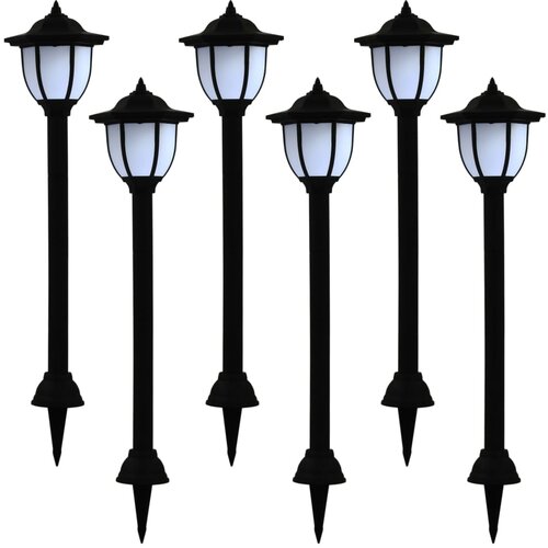 VidaXL Vrtne solarne svjetiljke 6 kom LED crne Slike