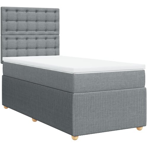 Maison Chic Box spring postelja - Vzmetna postelja z vzmetnico svetlo siva 90x190 cm blago SL10408, (21907761) Cene