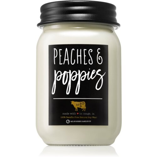 Milkhouse Candle Co. Farmhouse Peaches &amp;amp; Poppies mirisna svijeća Mason Jar 368 g Slike
