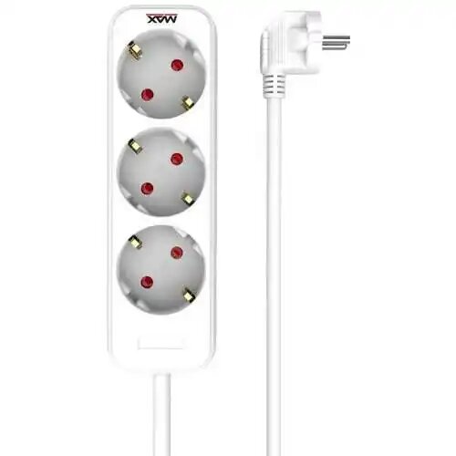 Max produžni kabel s 3 utičnice MPS-103-3M, 3 m, bijeli Slike