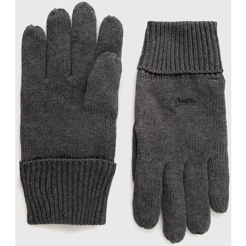 Superdry Pamučne rukavice za muškarce, boja: siva
