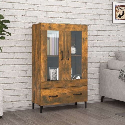  Visoka omarica dimljeni hrast 70x31x115 cm inženirski les, (21073337) Slike