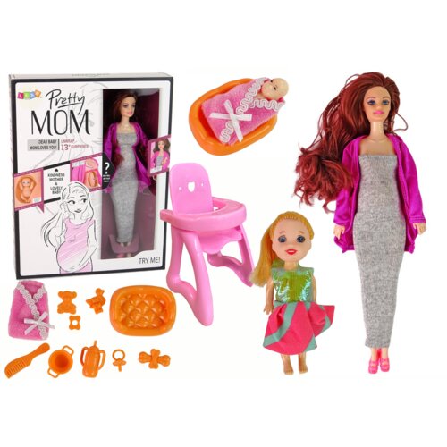  Lutka za igru sa crvenom dugom kosom, djevojčicom i hranilicom - MOM Cijene