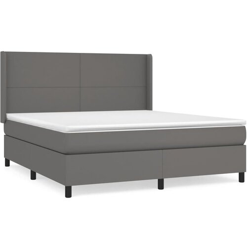 Maison Chic Box spring postelja - Vzmetna postelja z vzmetnico siva 180x200 cm umetno usnje SL8456, (21907485) Cene