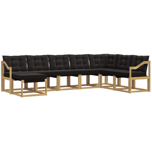 vidaXL Zunanja garnitura za sedenje z blazino 8 pcs Bela in črna, (5000280770) Cene