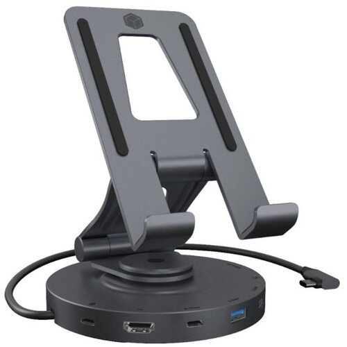 Icybox IB-TH100-DK vrtljiv nosilec za tablico ali telefon z USB-C priključkom Cene