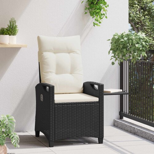 Ležaljka u vrtu Crna i Krema 56 x 60 x 112 cm poliratan Slike