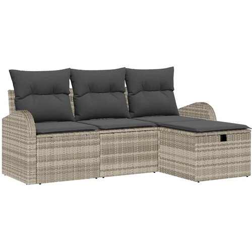  Sjedeća garnitura za vrt 4 kom. Svijetlo poliratan 179 x 117 x 85 cm Slike