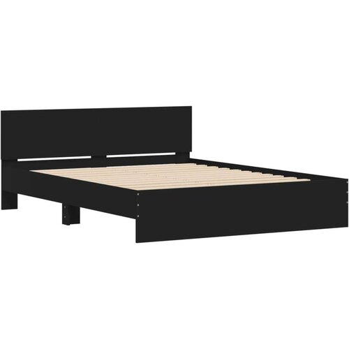 VidaXL Okvir za krevet s uzglavljem crni 150x200 cm Slike