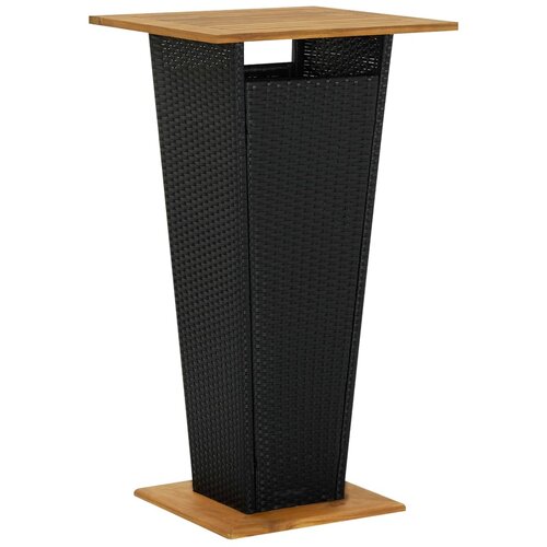 VidaXL Barski stol crni 60x60x110 cm poliratan i masivno drvo bagrema Slike
