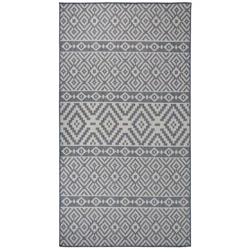 vidaXL Vanjski tepih ravnog tkanja 80 x 150 cm plave pruge