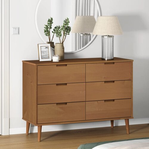 Furnova Predalnik MOLDE rjav 113x40x80 cm trdna borovina, (21956282) Slike