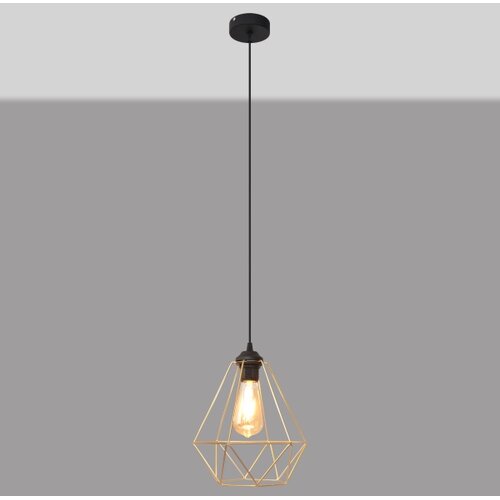  Luster na sajli KARO 1xE27/15W/230V zlatna/crna Slike