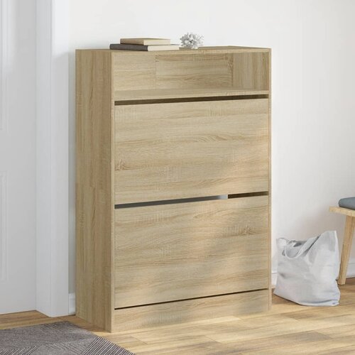 VidaXL Ormarić za cipele s 2 ladice boja hrasta 80 x 34 x 116 cm Slike