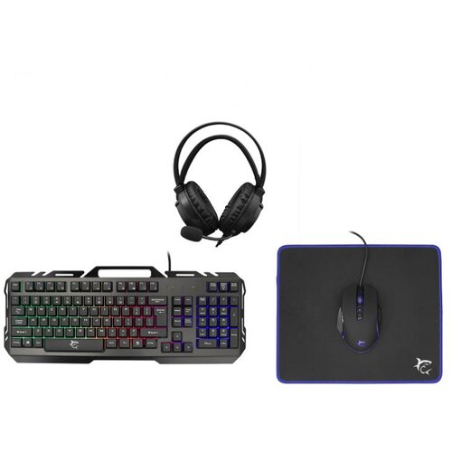 White Shark GC-4103 CHEYENNE 4u1 gejmerski komplet tastatura+optički mi&amp;scaron;+gejmerske slu&amp;scaron;alice+podloga za mi&amp;scaron; crni Slike