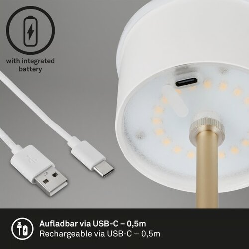 BRILO LED stona punjiva dodirna lampa KIKI LED/2,6W/5V IP44 2600 mAh braon Slike