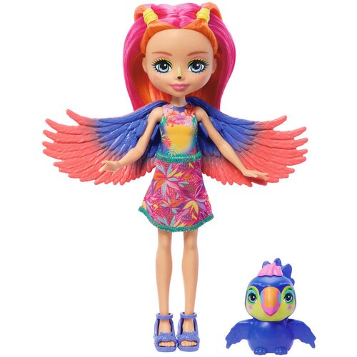 Enchantimals Mattel Sončna plaža - Trippi Tukan in Lutka s paviljonom z ljubljenčkom (HRX83), (21382360) Cene