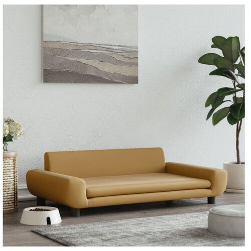 VidaXL Krevet za pse smeđi 100 x 54 x 33 cm bar&amp;scaron;unasti Slike