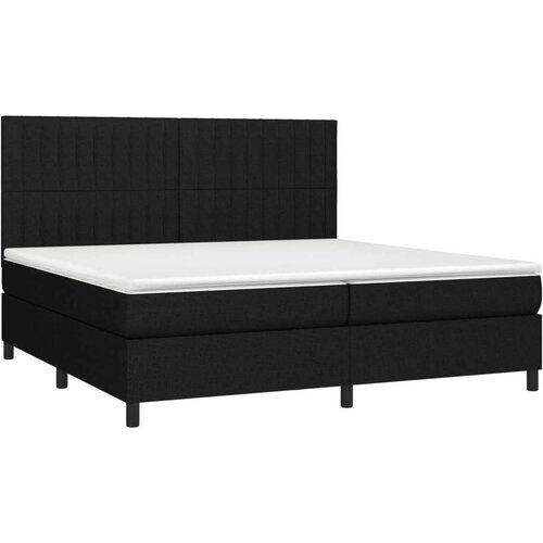  Krevet s oprugama i madracem crni 200x200 cm od tkanine Slike