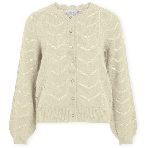 Vila Telovniki &amp;amp; Jope Cardigan Tuli L/S - Super Light Natural Melange Bež Slike