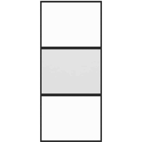  Klizna vrata crna 90 x 205 cm od kaljenog stakla i aluminija Slike