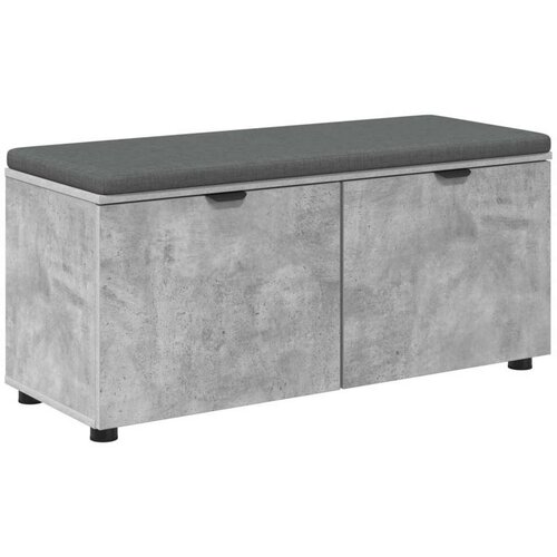  Klupa za hodnik s jastukom Betonski sivi 100 x 38 x 46 cm Slike