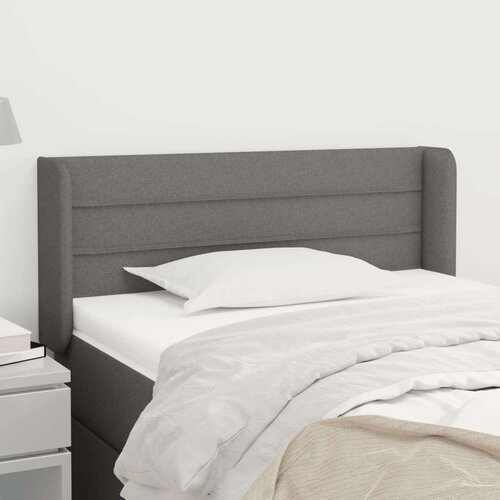  Vzglavje z u&amp;scaron;esi temno sivo 103x16x78/88 cm blago, (20792884) Slike